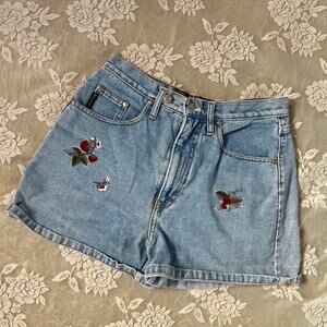 No Excuses Embroidered Ladybug Denim Shorts Size 11/12